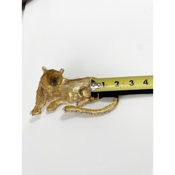 Mimi Di 1987 Gold Tiger Belt Black Leather Suede Vintage Adjustable 31\